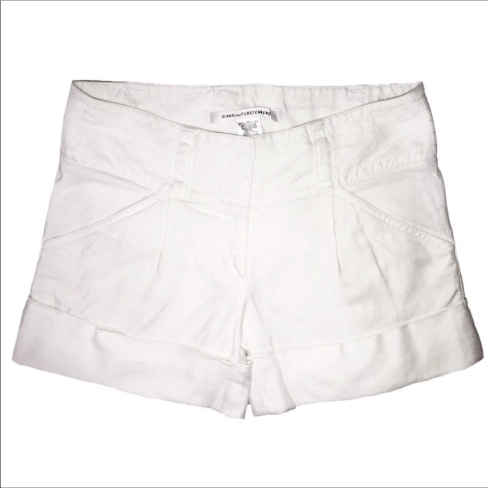 SOLD-Diane Von Furstenburg High Waist Linen Shorts - Picture 1 of 7